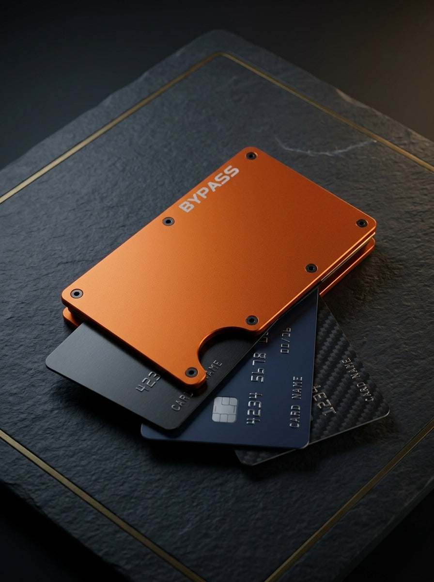 Bypass Wallet - orange aluminum cardholder